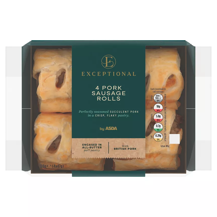 Exceptional by ASDA Pork Sausage Rolls 4 x 47g (188g)
