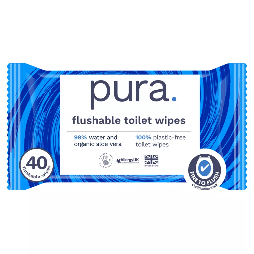 Pura 40 Flushable Toilet Tissue Wipes
