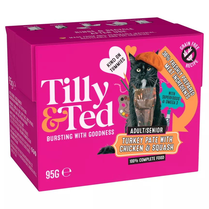 Tilly & Ted Adult/Senior Turkey Pate with Chicken & Squash 95g