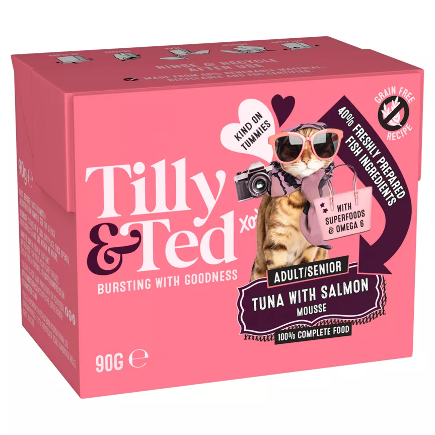 Tilly & Ted Adult/Senior Tuna with Salmon Mousse 90g