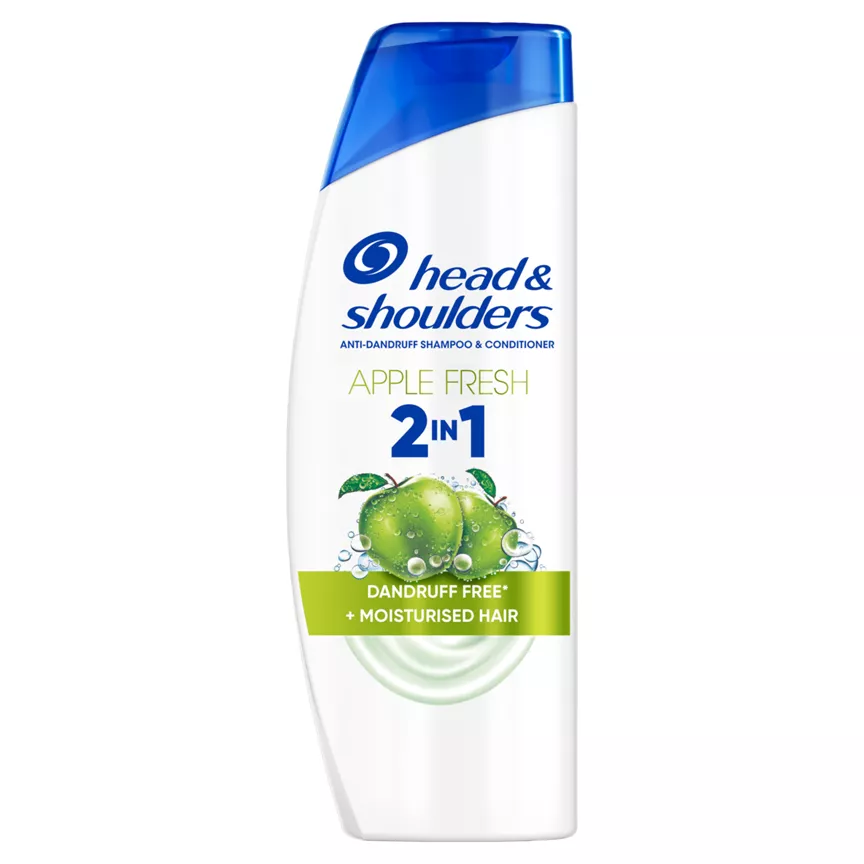 Head & Shoulders Apple Fresh 2in1 Anti Dandruff Shampoo, 330ml. Fresh Feeling, Apple Scent