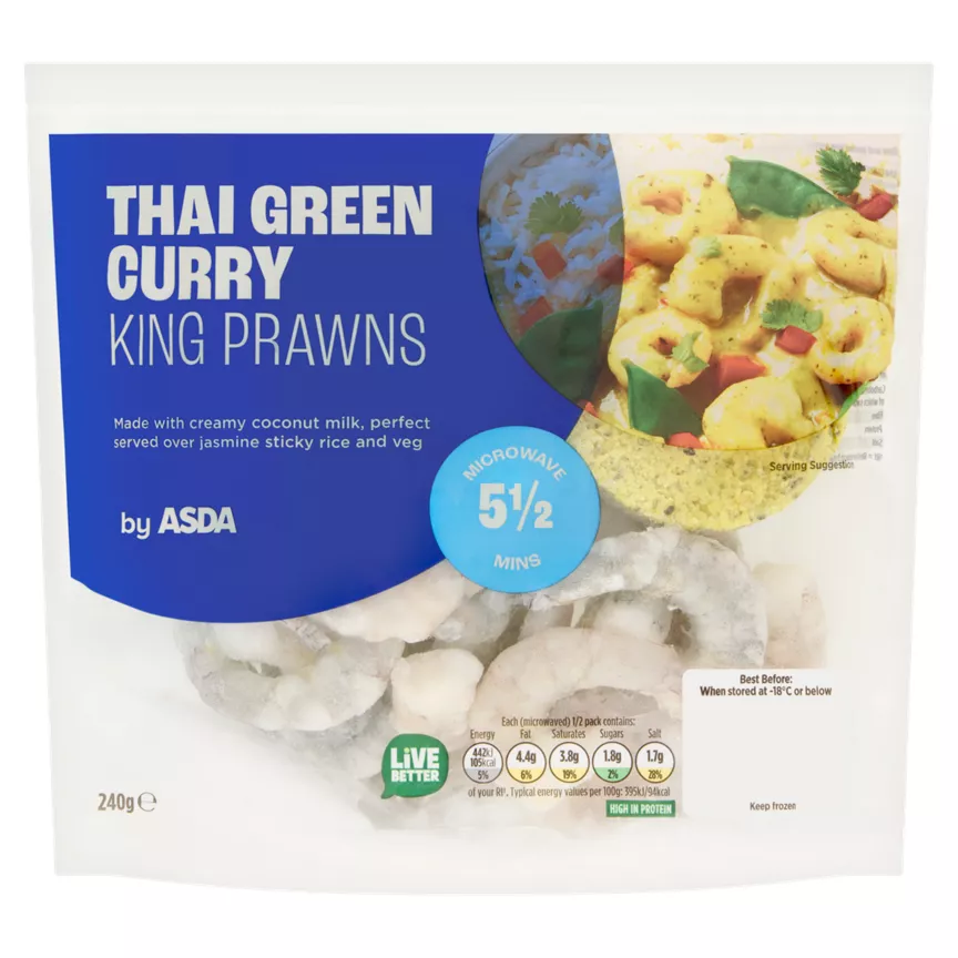 ASDA Thai Green Curry King Prawns 240g