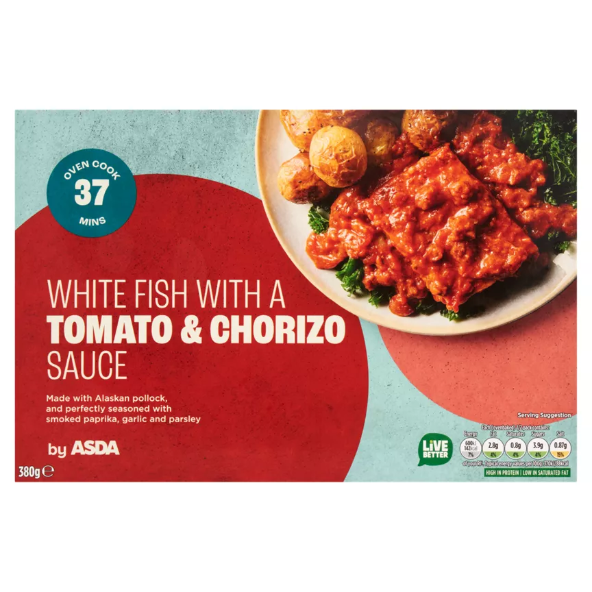 ASDA White Fish with a Tomato & Chorizo Sauce 380g