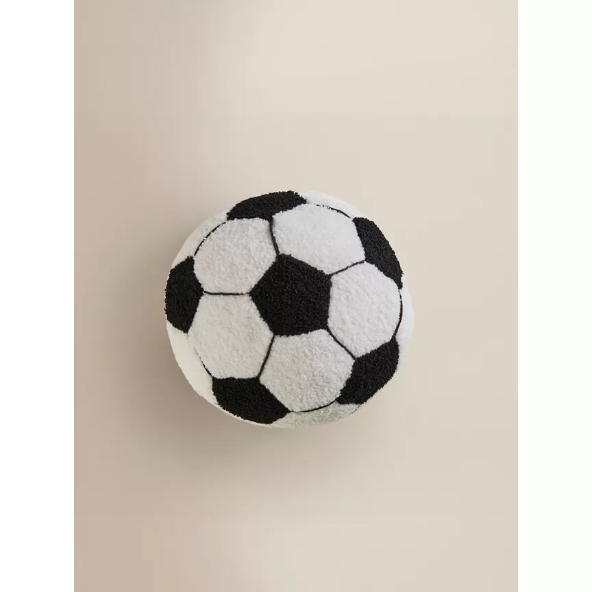 George Home White & Black Football-Shaped Cushion
