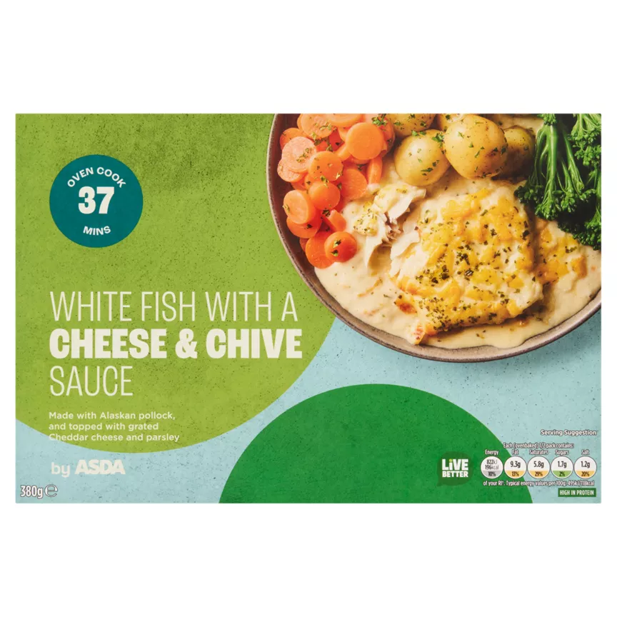 ASDA White Fish with a Cheese & Chive Sauce 380g