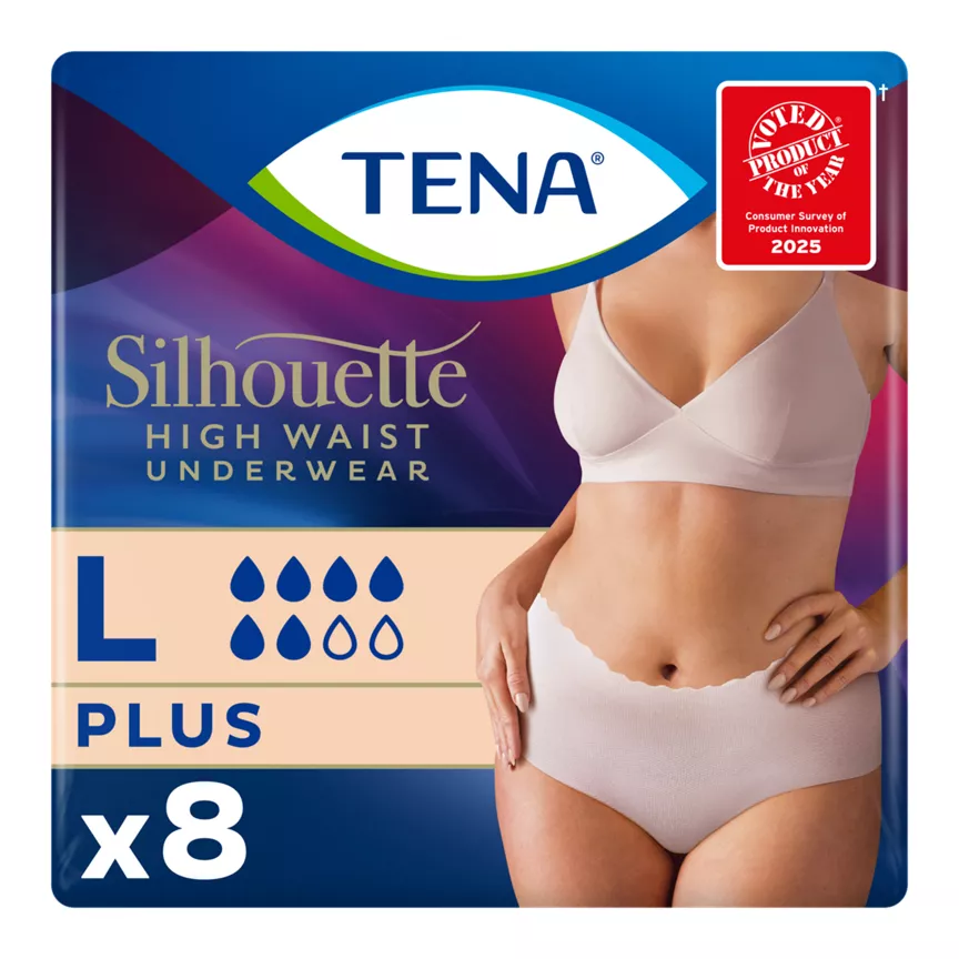 Tena Silhouette Incontinence Pants Cream L 8 Pack 