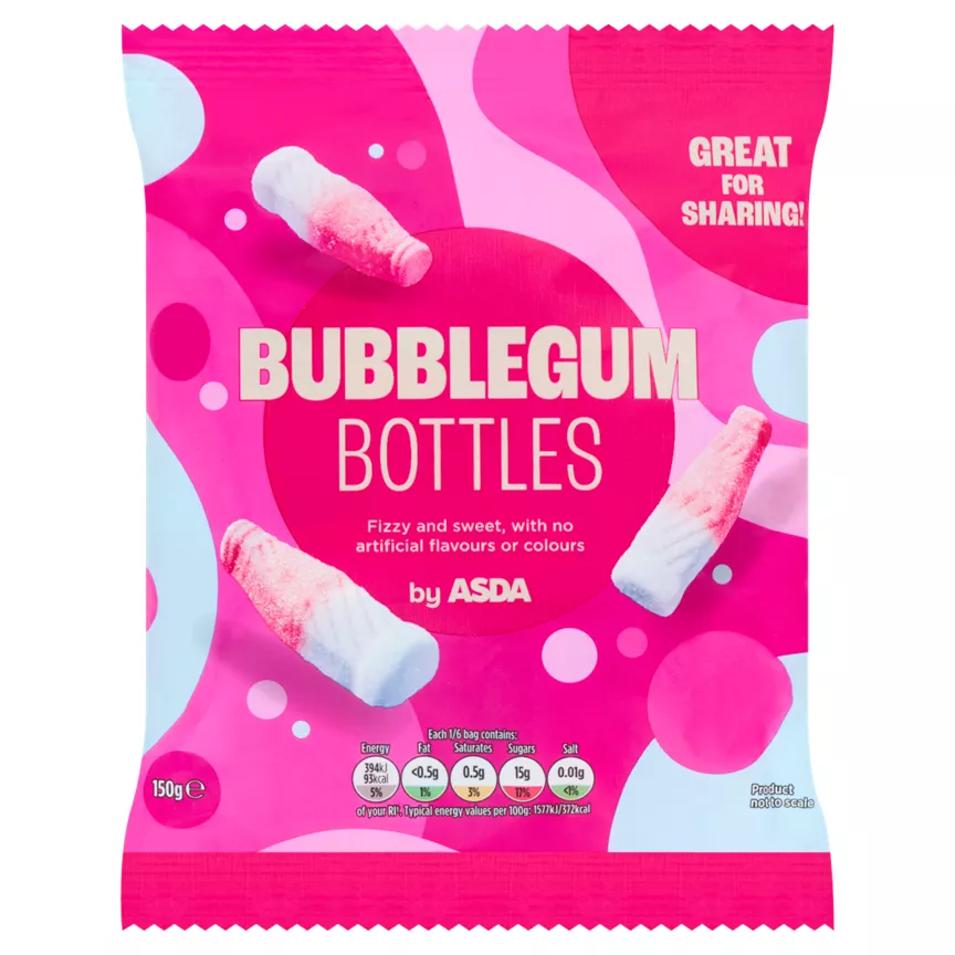 ASDA Bubblegum Bottles 150g