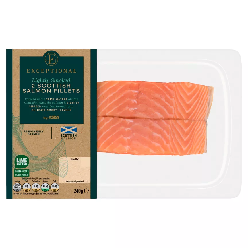Exceptional by ASDA 2 Lightly Smoked Scottish Salmon Fillets 240g