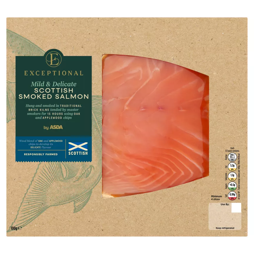 Exceptional by ASDA Mild & Delicate Scottish Smoked Salmon 100g