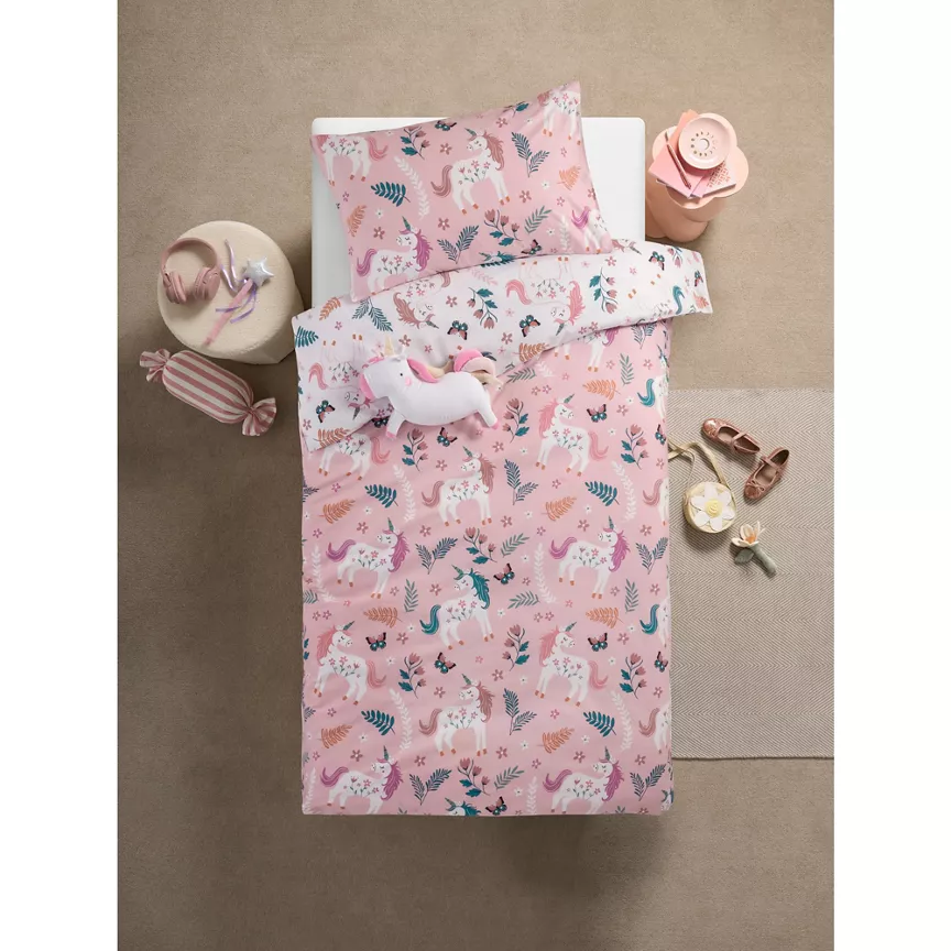 George Home Unicorn Brushed Cotton Reversible Duvet Set