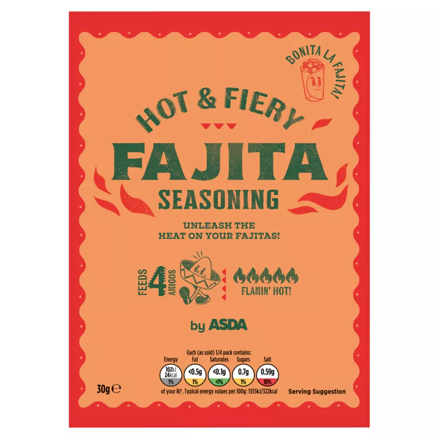 ASDA Hot & Fiery Fajita Seasoning 30g