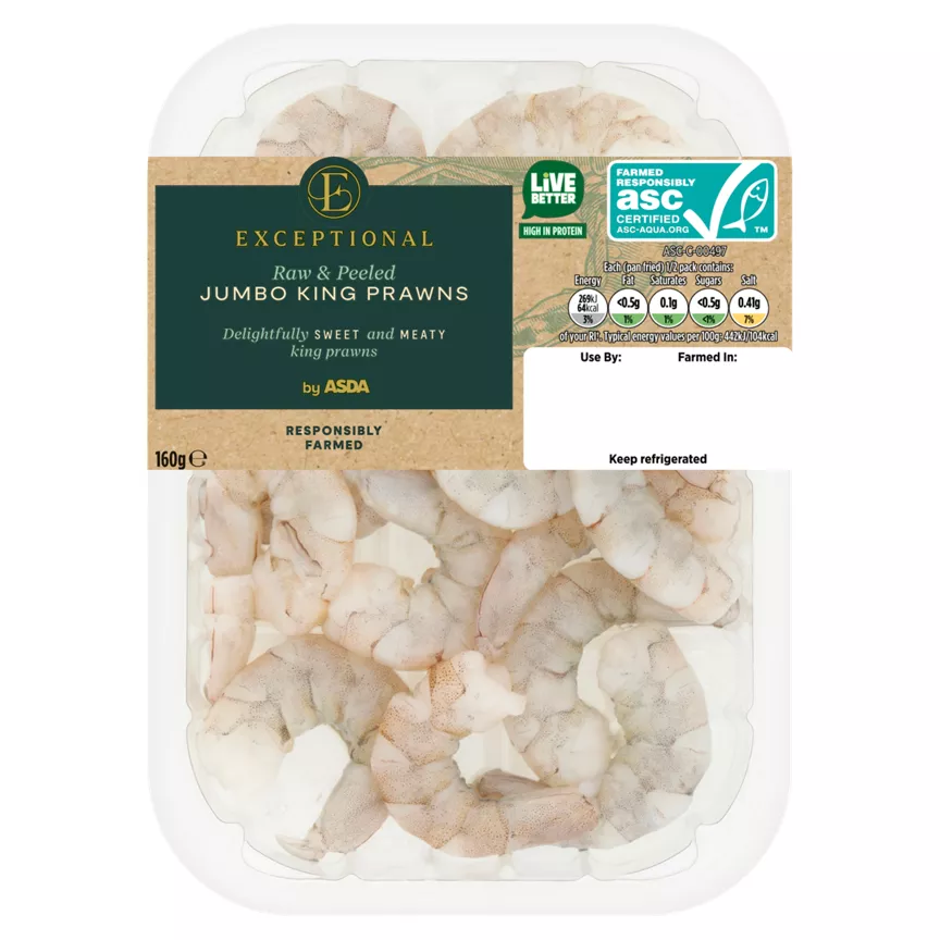 Exceptional by ASDA Raw & Peeled Jumbo King Prawns 160g