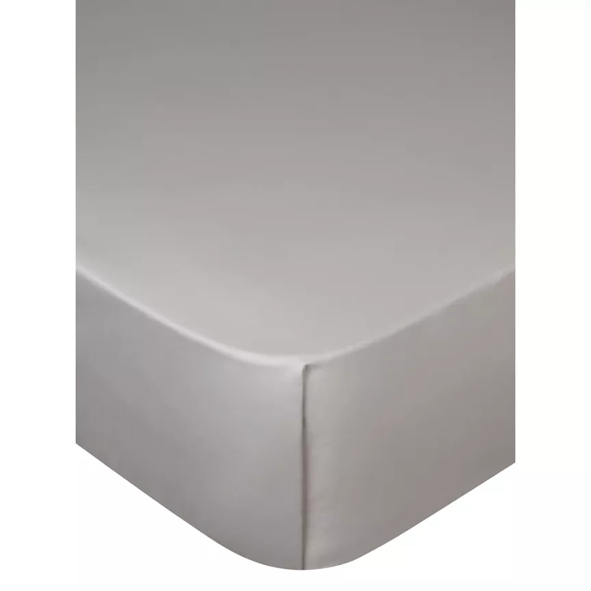 George Home Silver Luxuriously True Grip Soft 100% Cotton 300 Thread Count Flat Sheet - Double