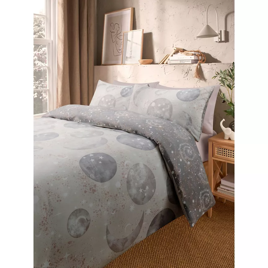 George Home Primitive Essence Brushed Cotton Moons Duvet Set - Double