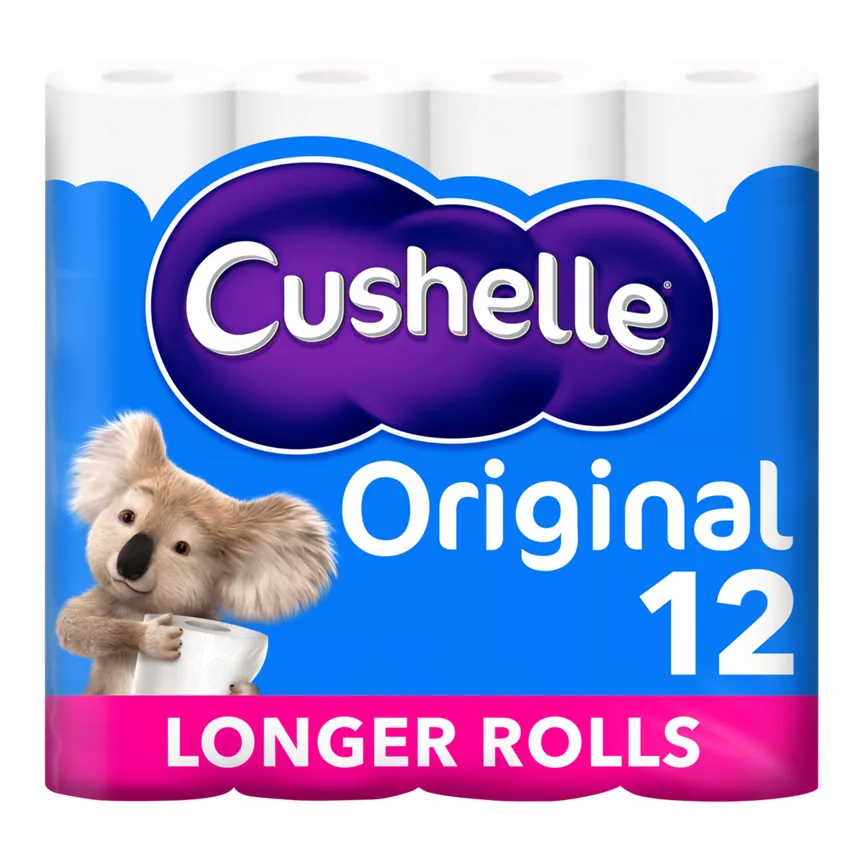 Cushelle Original Toilet Rolls 12 Mega Rolls 50% More Sheets