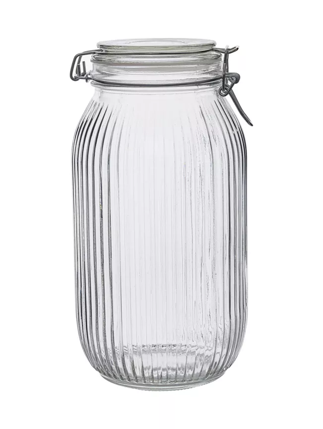 George Home Ribbed Clip Lid Canister 2L