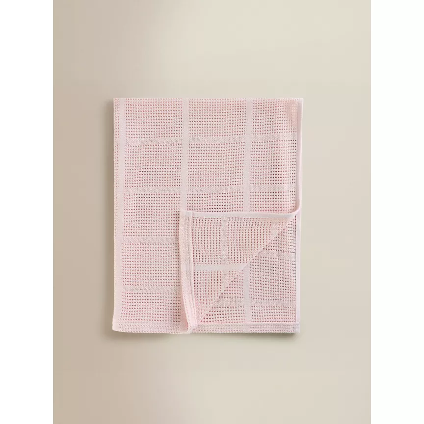 George Home Pink Cotton Cellular Shawl Blanket