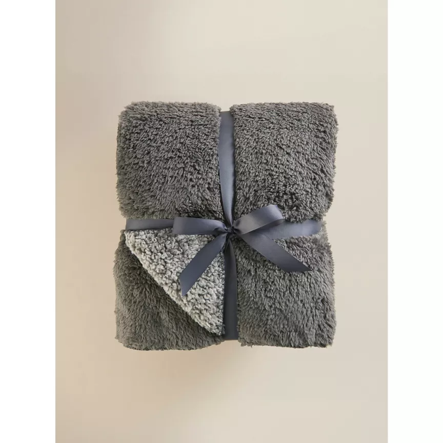 George Home Grey Marl Teddy Throw