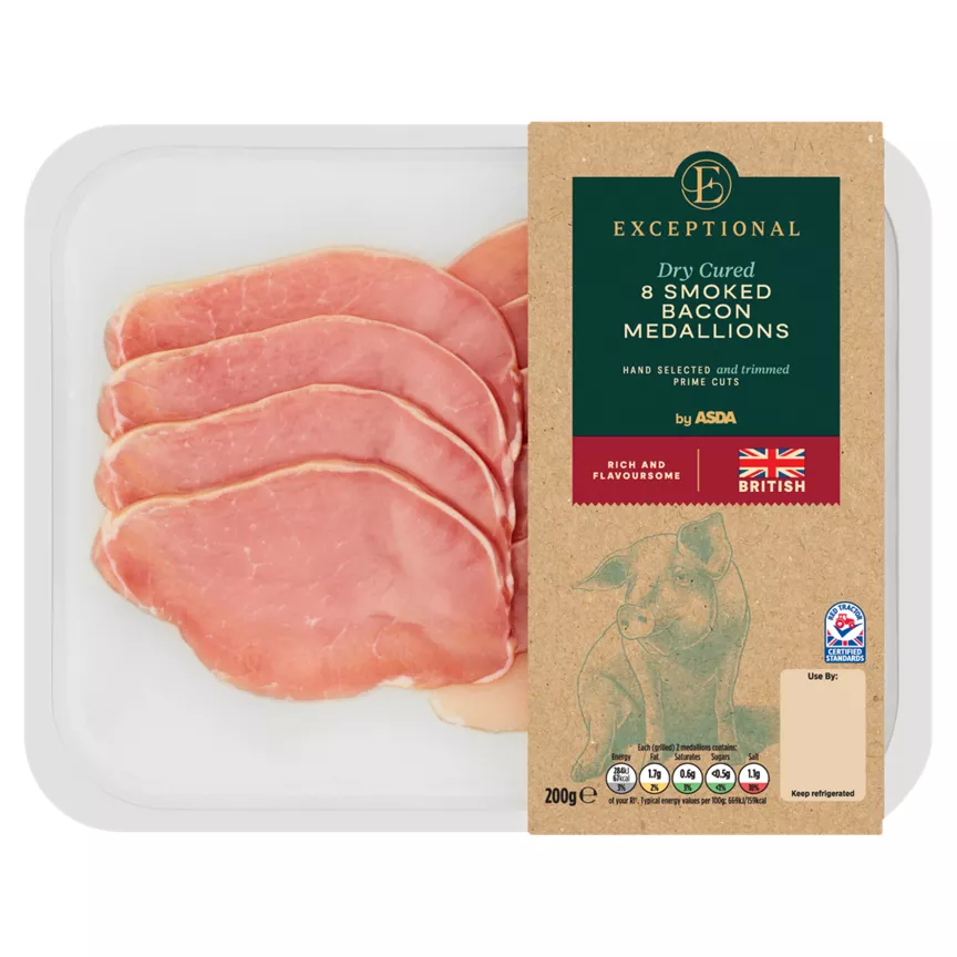 Exceptional by ASDA 8 Smoked Bacon Medallions 200g