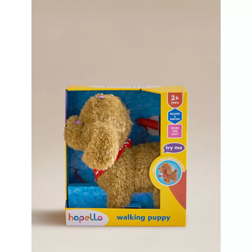 Hapello Brown Walking & Dancing Light & Sound Puppy