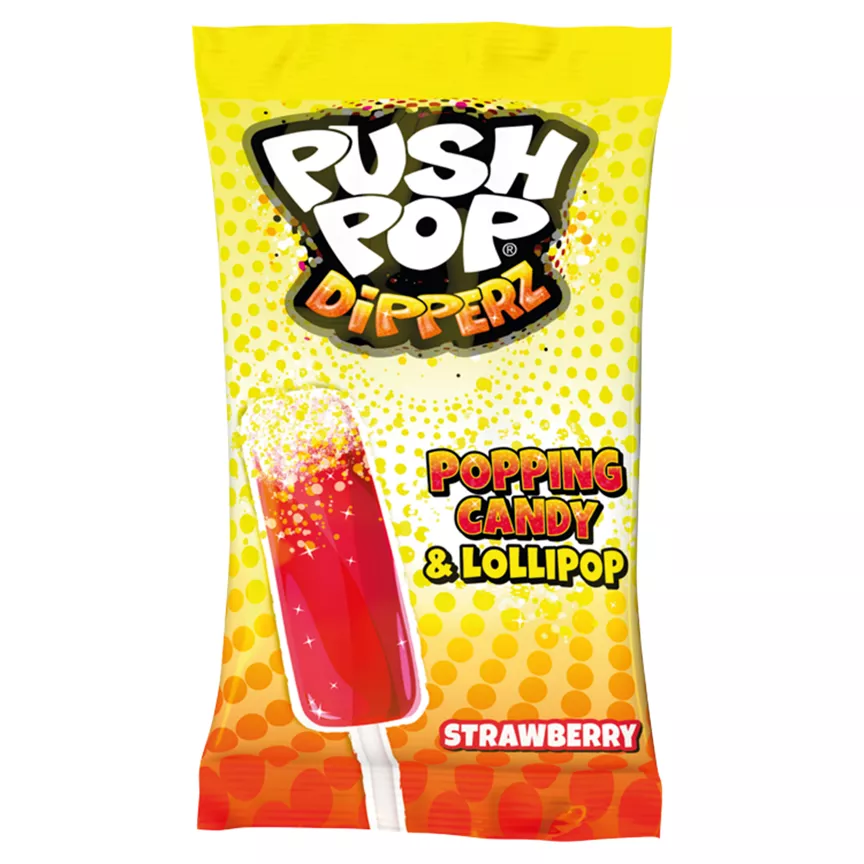 Push Pop Dipperz Popping Candy & Lollipop Strawberry 12g