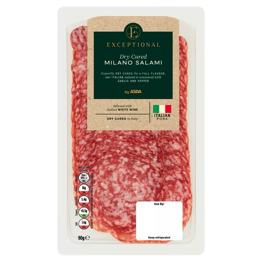 Exceptional by ASDA Dry Cured Milano Salami 90g