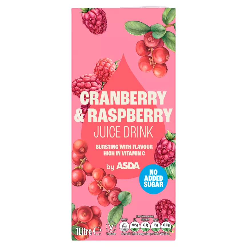 ASDA Cranberry & Raspberry Juice Drink 1 Litre