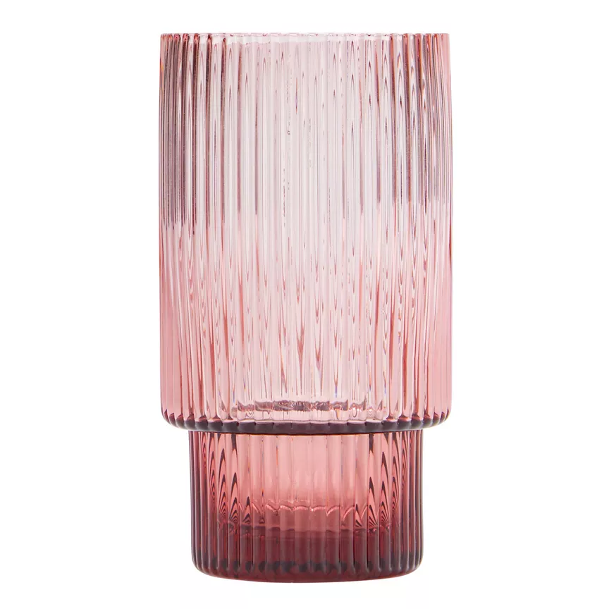 George Home Purple Stacking Rib Hiball Glass