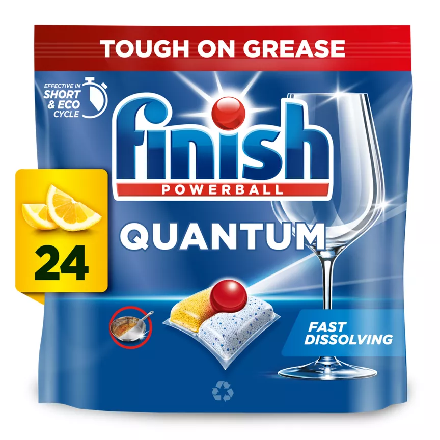 Finish Quantum All in One Dishwasher Tablets Lemon - 24 Tabs