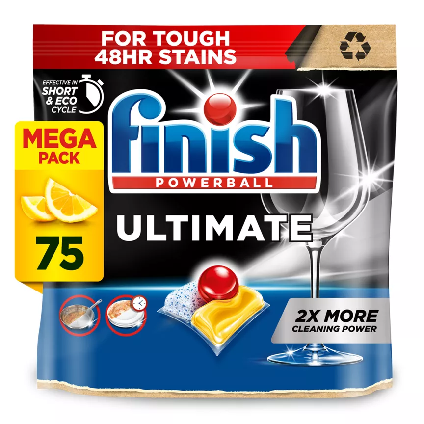 Finish Ultimate Deep Clean & Shine Dishwasher Tablets Lemon - 75 Tabs
