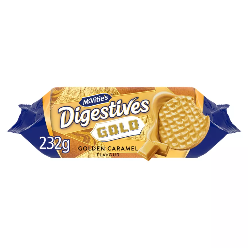 McVitie's Limited Edition Golden Caramel Flavour Digestives 232g - Image 1