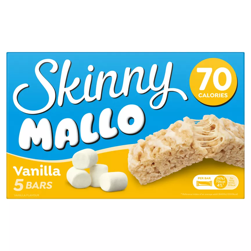 Skinny Brands Mallo Vanilla Flavour Bars 5 x 18g