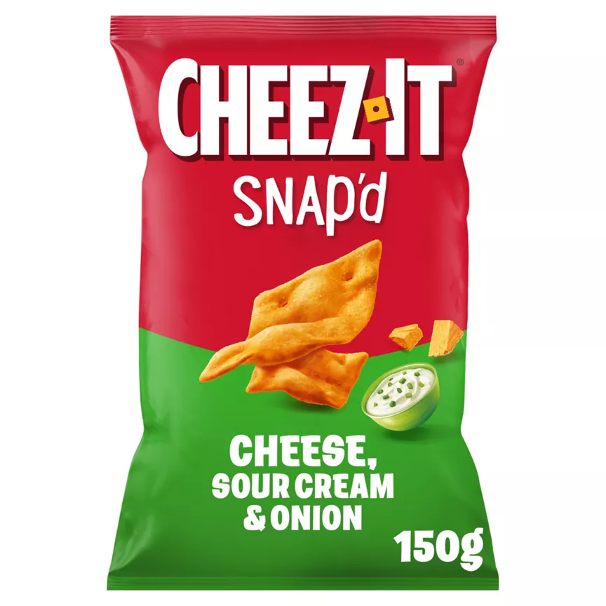 Cheez-It Snap'd Cheese Sour Cream & Onion Baked Snacks 150g