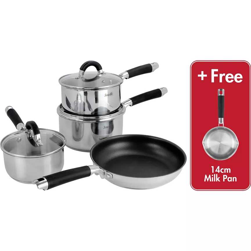 Scoville Steellux 4+1 Piece Cookware Set