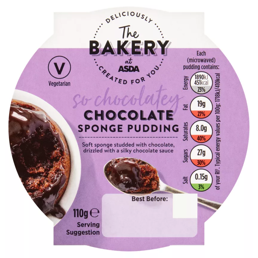 The BAKERY at ASDA So Chocolatey Chocolate Sponge Pudding 110g