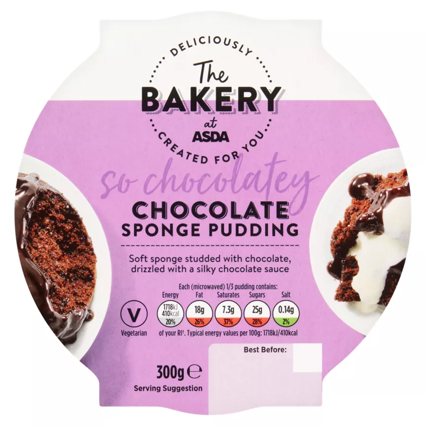 The BAKERY at ASDA So Chocolatey Chocolate Sponge Pudding 300g