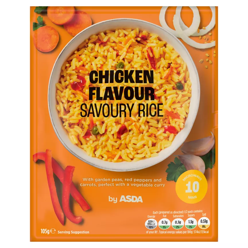 ASDA Chicken Flavour Savoury Rice 105g