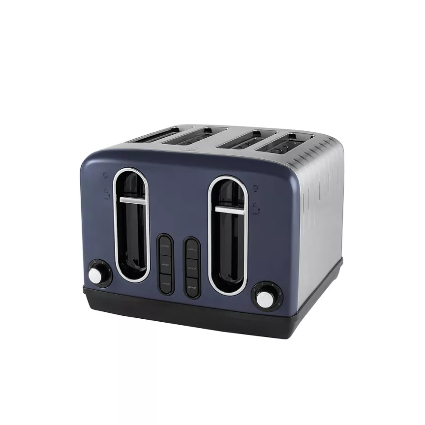George Home Navy Stainless Steel 4-Slice Toaster