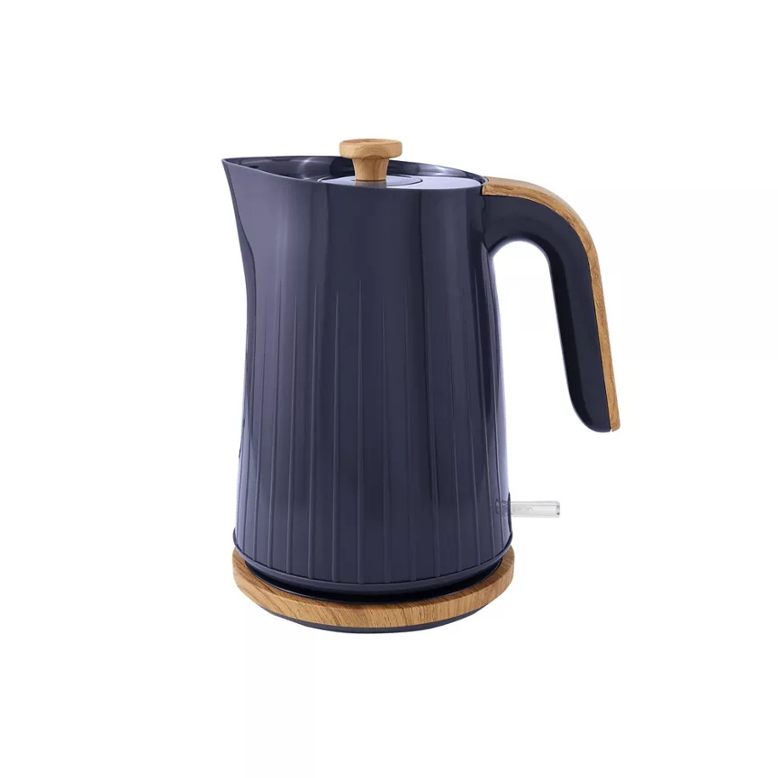George Home Navy & Wood Textured Scandi Fast Boil Kettle 1.7L