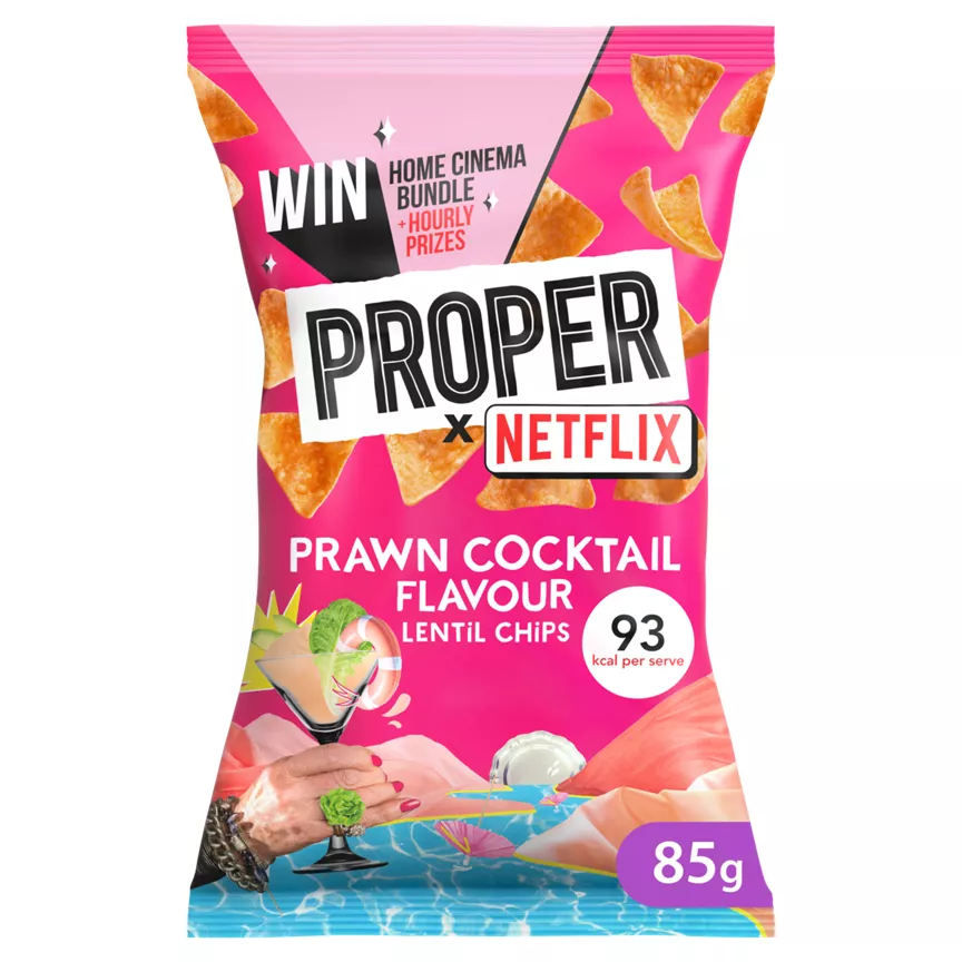 Proper Netflix Prawn Cocktail Flavour Lentil Chips 85g