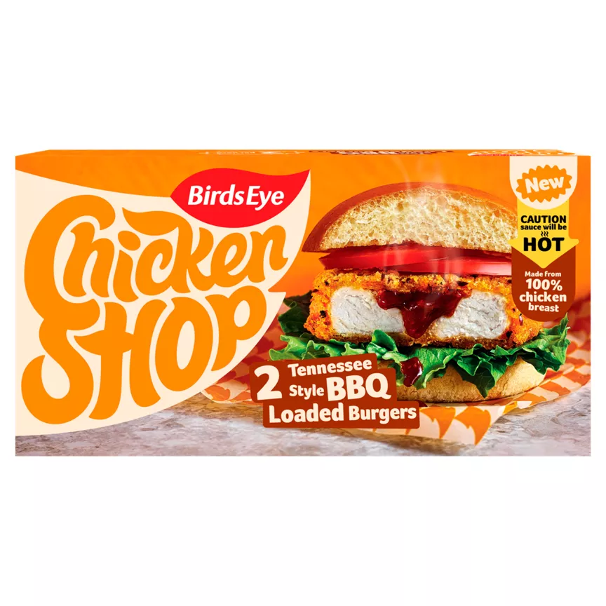 Birds Eye Chicken Shop 2 Tennessee Style BBQ Loaded Burgers 250g