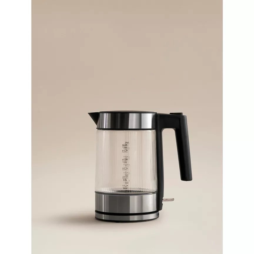 George Home Ribbed Glass Fast Boil Kettle 1.7L