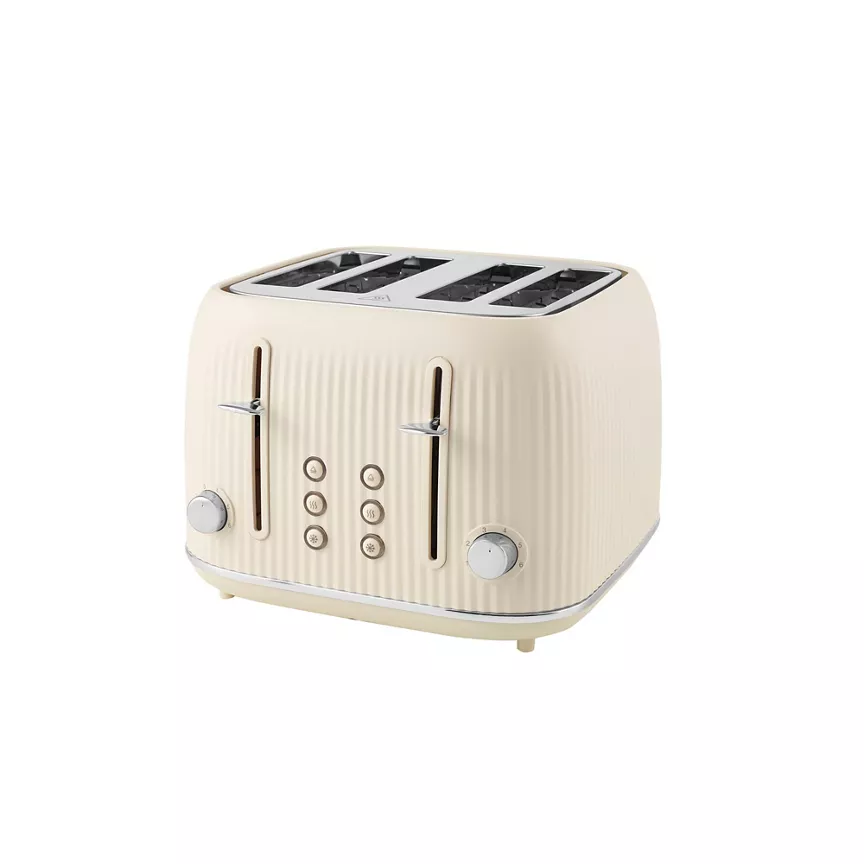 George Home Cream Textured 4-Slice Toaster