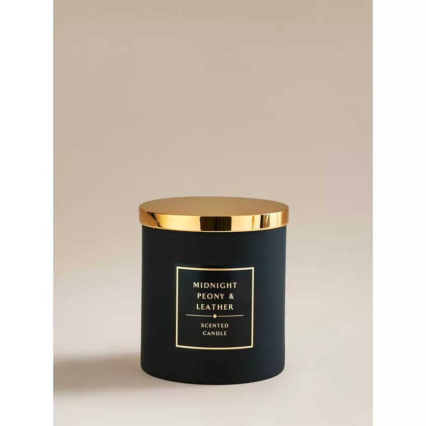 George Home Black Classics Jumbo Candle Midnight Peony & Leather