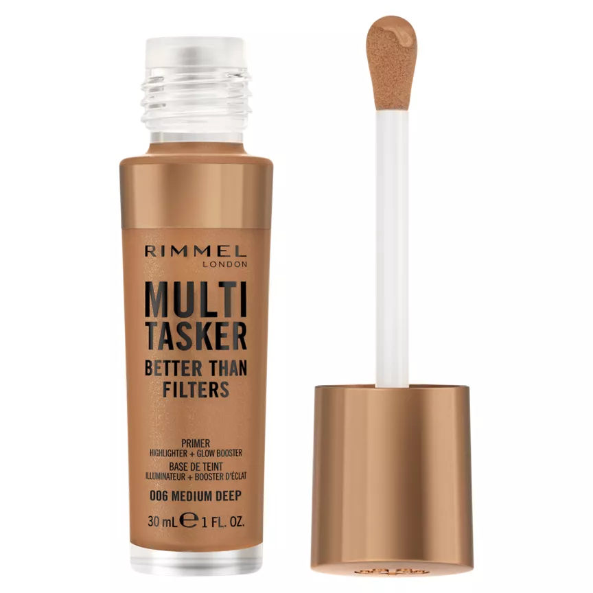 Rimmel London Multi-Tasker Better Than Filters Glow Boosting Primer, 006 Medium Deep