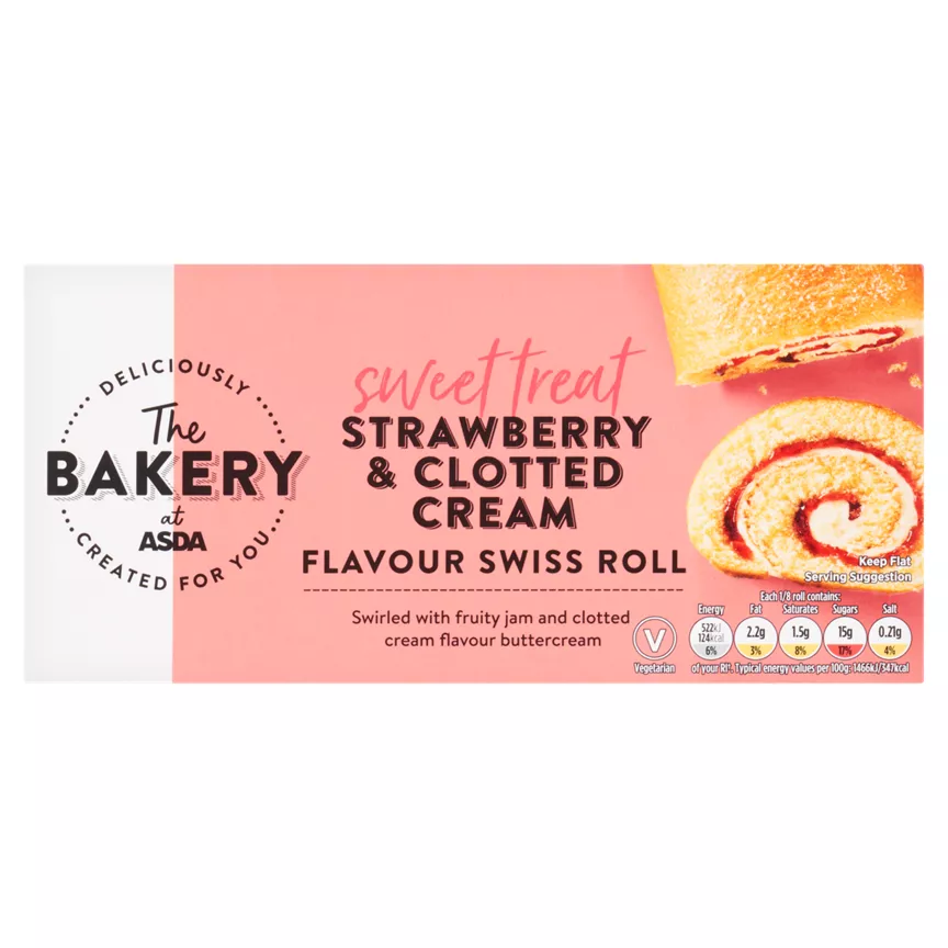 ASDA The Bakery Strawberry & Clotted Cream Flavour Swiss Roll