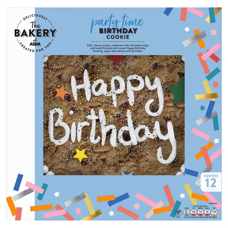 The BAKERY at ASDA Party Time Birthday Cookie