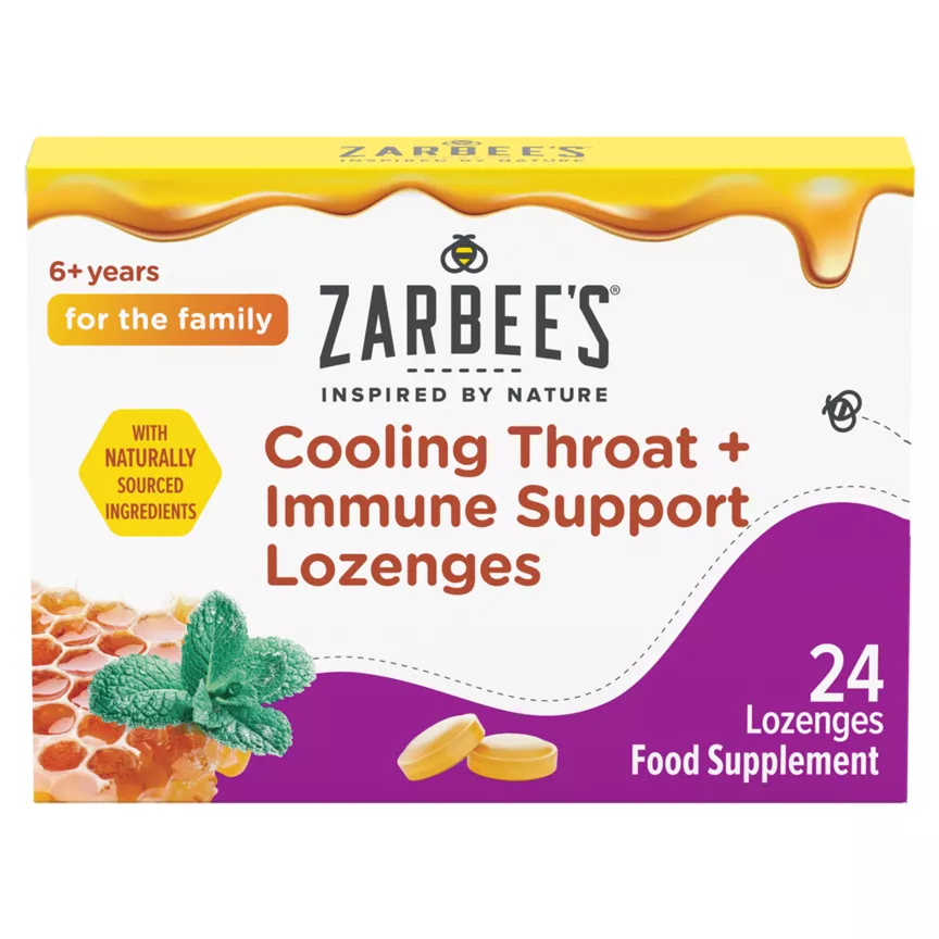 Zarbee's Cooling Throat + Immune Support Lozenge 24's