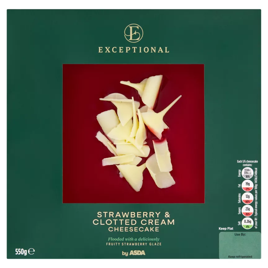 Exceptional by ASDA Strawberry & Clotted Cream Cheesecake 550g