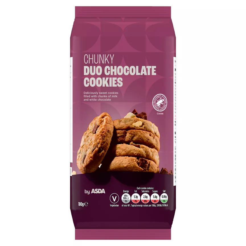 ASDA Chunky Duo Chocolate Cookies 180g